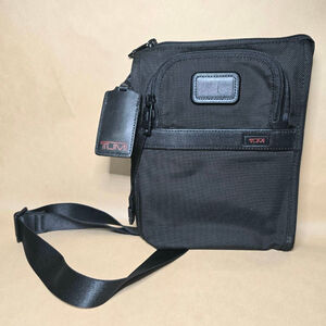 Tumi Alpha Pocket Bag Small 22110D2 Black Ballistic Nylon Crossbody Organizer